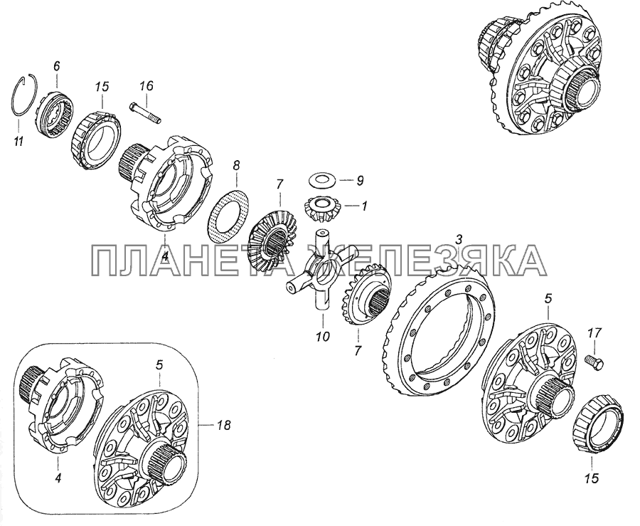 6520-2403011-10 Дифференциал моста заднего КамАЗ-6522 (Euro-2, 3)